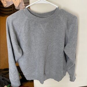 Richer Poorer Gray Crew Neck Sweater with Ribbed Details